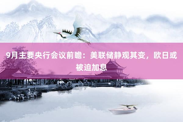 9月主要央行会议前瞻：美联储静观其变，欧日或被迫加息