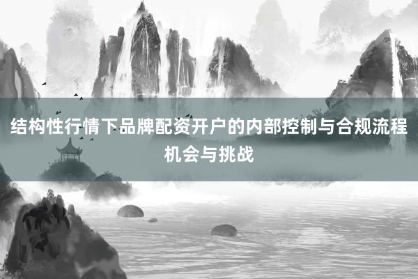 结构性行情下品牌配资开户的内部控制与合规流程机会与挑战