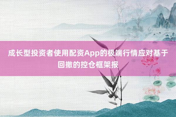 成长型投资者使用配资App的极端行情应对基于回撤的控仓框架报