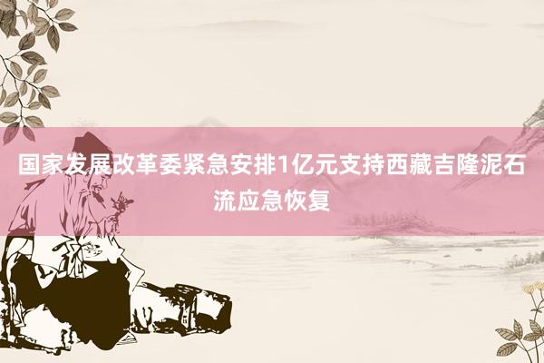 国家发展改革委紧急安排1亿元支持西藏吉隆泥石流应急恢复