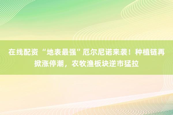 在线配资 “地表最强”厄尔尼诺来袭！种植链再掀涨停潮，农牧渔板块逆市猛拉