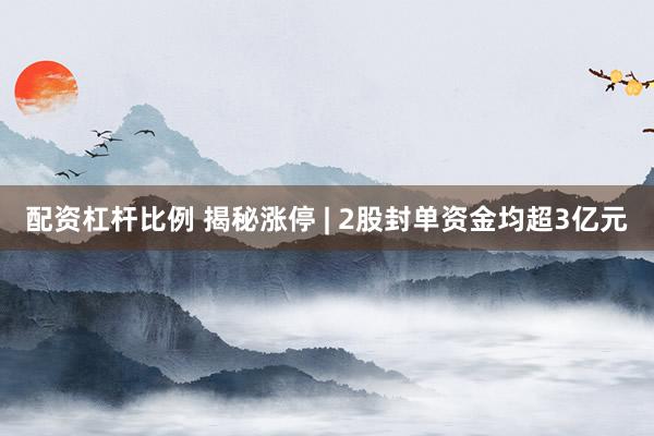 配资杠杆比例 揭秘涨停 | 2股封单资金均超3亿元