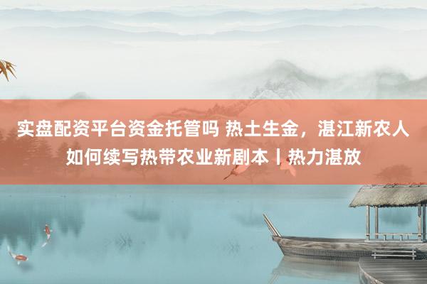 实盘配资平台资金托管吗 热土生金,湛江新农人如何续写热带农业新剧本丨热力湛放