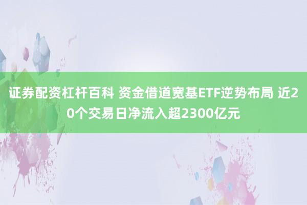 证券配资杠杆百科 资金借道宽基ETF逆势布局 近20个交易日净流入超2300亿元