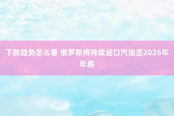 下跌趋势怎么看 俄罗斯将持续进口汽油至2026年年底